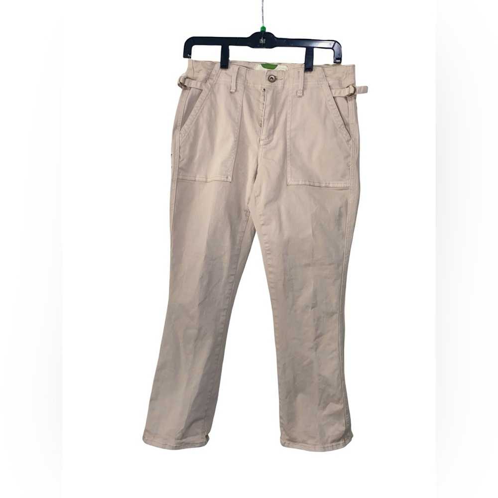 Anthropologie utility capri pants in beige size 27